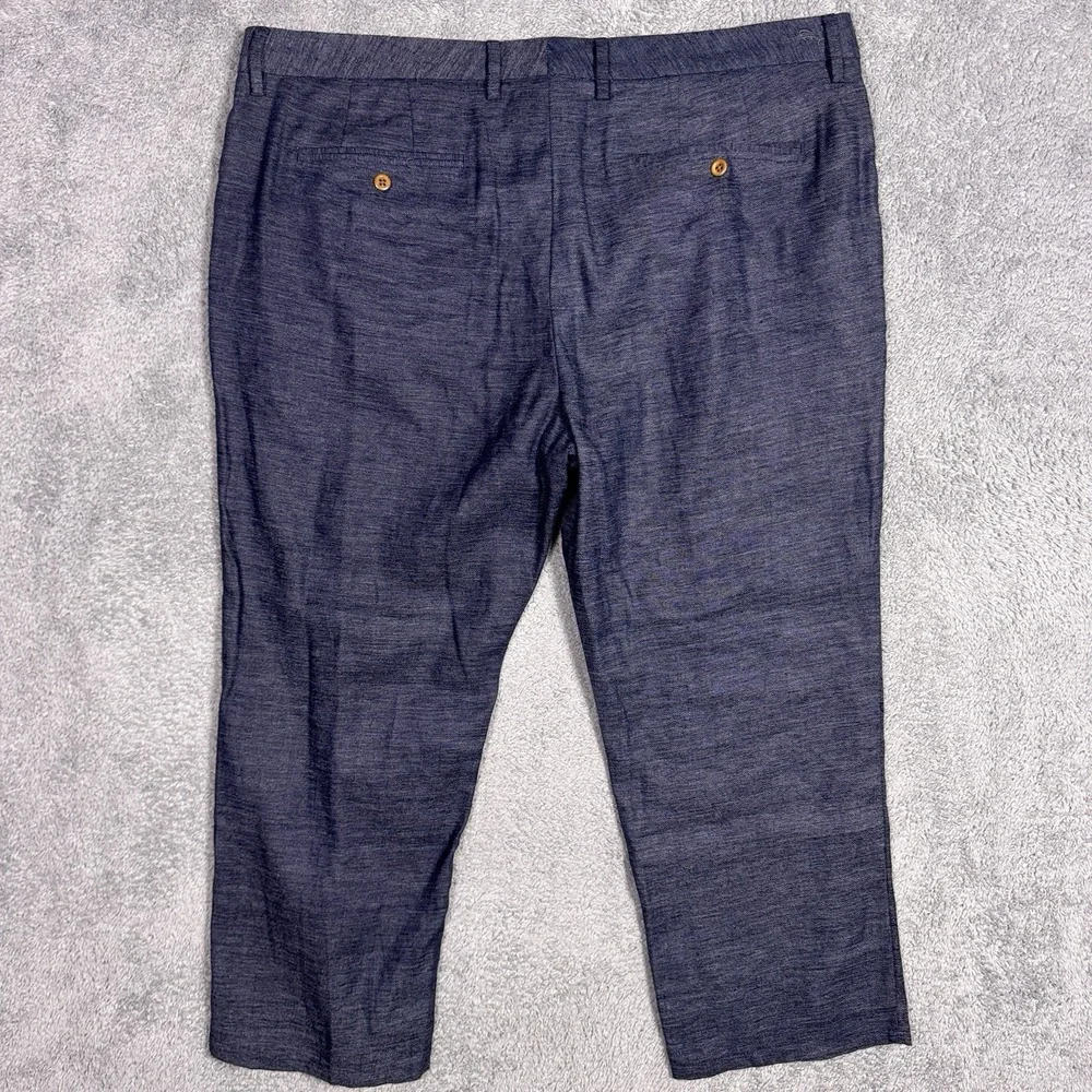 Tommy Bahama Pants Mens 42x26 Linen Herringbone Chino Trouser Suspenders Beach